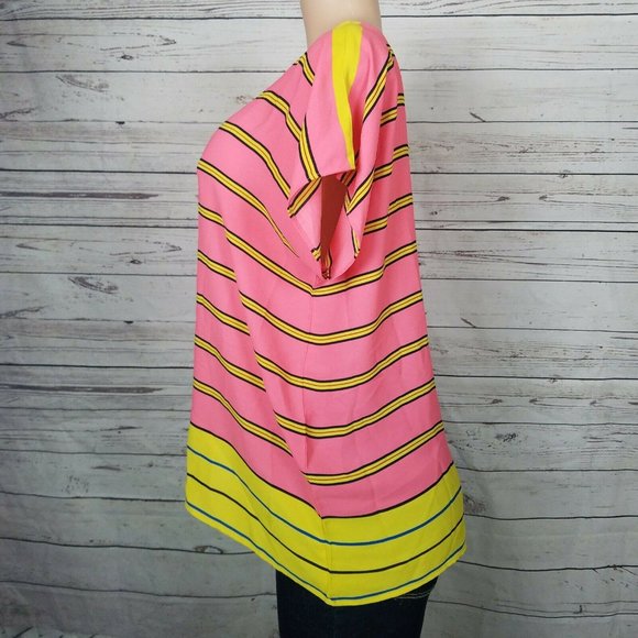 Ann Taylor Loft Sz Medium Sheer Top Striped Blouse - Picture 10 of 10